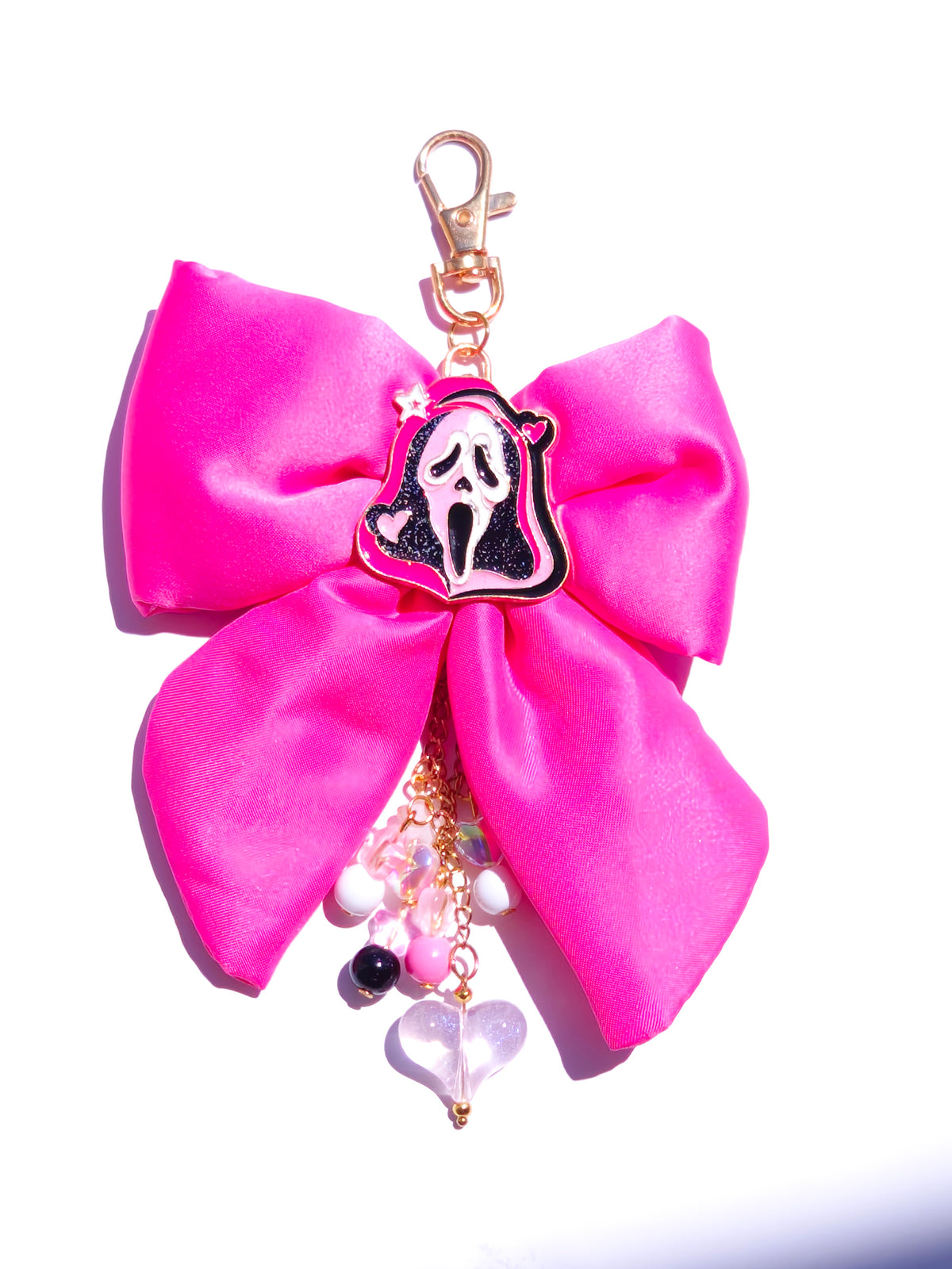 Ghostface Pink Bow Bag Charm